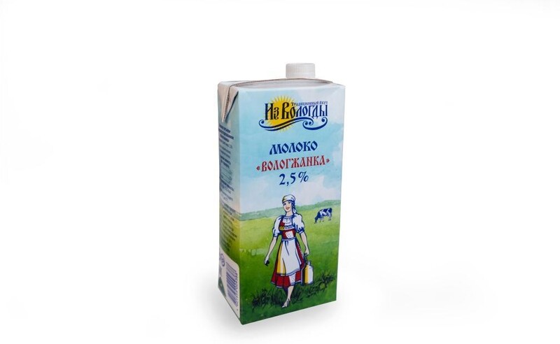 Молоко ВОЛОГЖАНКА ультрапастеризованное 2,5% 1 л., тетра-пак