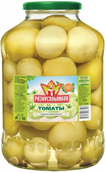 Томаты Разносольников Маринованные зеленые
