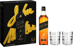 Виски Johnnie Walker Black Label 12-летний шотландский купажированный 43%, 750мл + 2 бокала