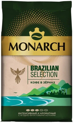 Кофе зерновой Jacobs Monarch Brazilian Selection натуральный жареный 800г