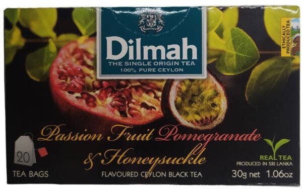 Чай черный Dilmah маракуйя-гранат-жимолость в пакетиках, 20 х 1,5 г