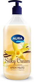 Крем-мыло Aura Шелк и ваниль Silky Cream, 1000 мл