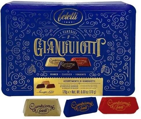 Конфеты Feletti шоколадные ассорти Gianduiotti Box с фундуком 170 гр., картон