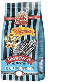 Семечки подсолнечника обжаренные От Мартина полосатые суперсоленые крупный калибр, 250 г