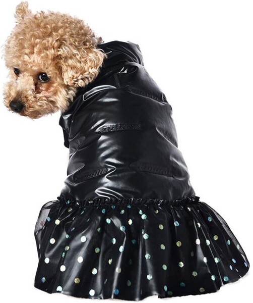 Попона для собак утепленная c юбкой Triol Be Trendy Звезда диско черная, размер L