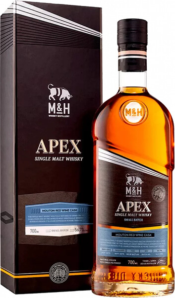 Виски M&H Apex Mouton Red Wine Cask Single Malt Whiskey (gift box), 0.7 л