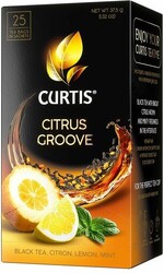 Чай Curtis Citrus Groove Лимон Цитрон и Мята чёрный 25 пакетиков 37,5 гр., картон