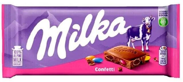 Шоколад Milka Confetti 100 гр., флоу-пак
