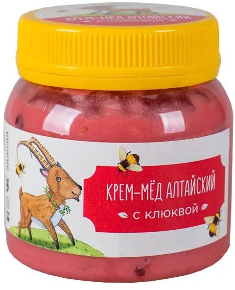 Крем-мёд Алтайвита Алтайский с клюквой, 300 г