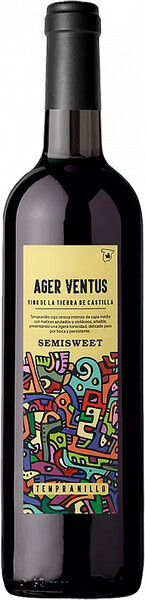 Вино Ager Ventus Tempranillo Semisweet Bodegas del Saz, 0.75 л