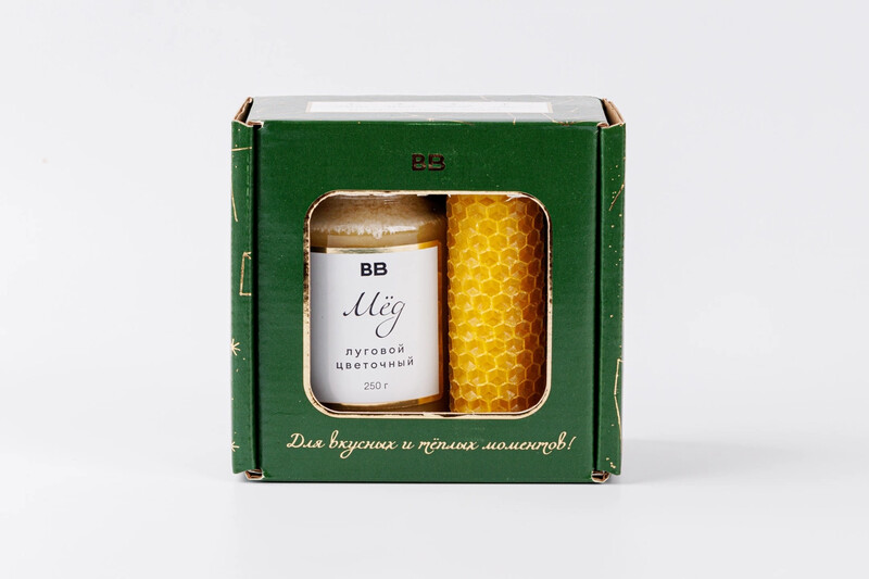 Мед луговой (в наборе со свечкой и открыткой)