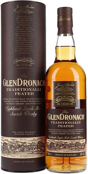 Виски шотландский «Glendronach Traditionally Peated» в тубе, 0.7 л