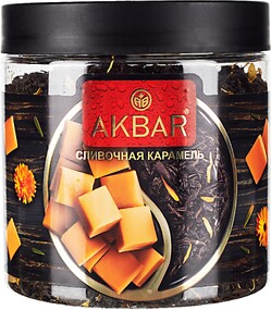 Чай АКБАР черный Сливочная карамель 100 гр., пластиковая банка
