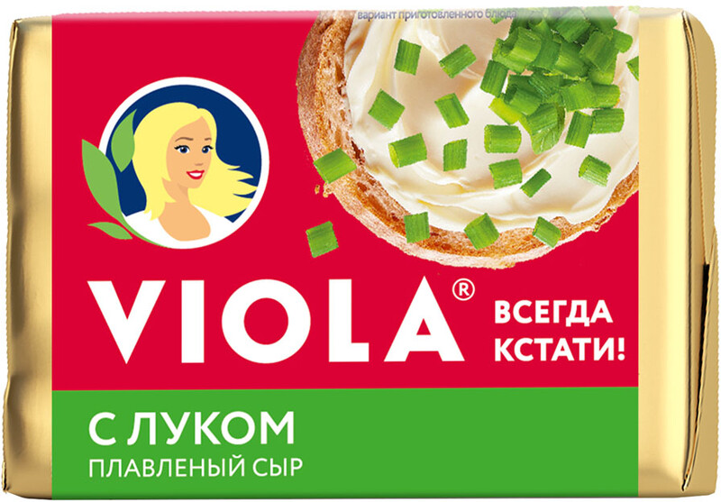 БЗМЖ Сыр плавленный с луком ВИОЛА. Массовая доля жира в сухом веществе 50%, 90г