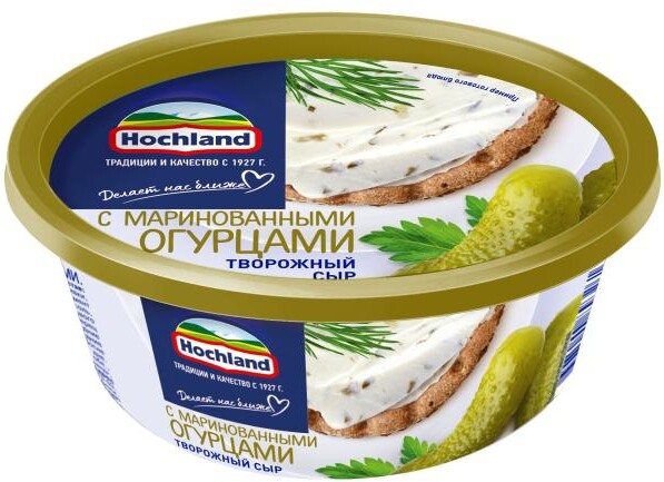 Сыр творожный Hochland маринованный огурец 60%, 140 г