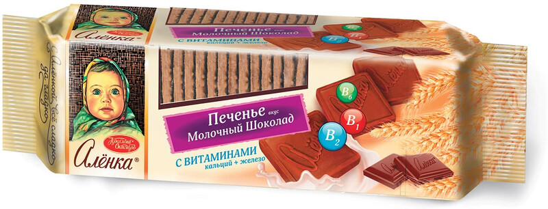 Печенье Рот Фронт Аленка со вкусом молочного шоколада, 190 г