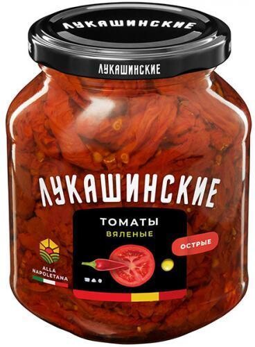 Томаты Лукашинские Alla Napoletana вяленые острые 330 гр., стекло