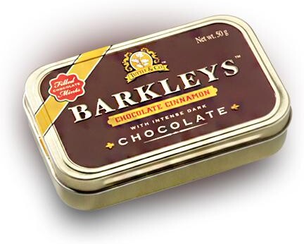 Конфеты леденцы Шоколад Корица, Barkleys Mints, 50 гр., жестяная банка