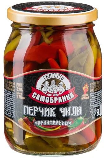 Перчик чили Скатерть-Самобранка маринованный 370 мл., стекло