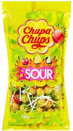 Карамель Chupa Chups Sour Lollipops 120 шт по 12 гр., флоу-пак