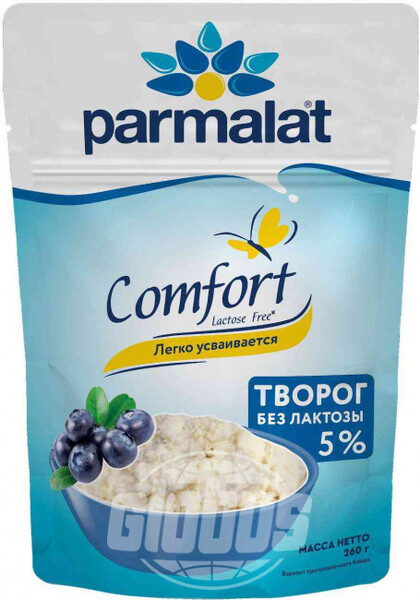 Творог Рассыпчатый Parmalat Comfort без лактозы 5%, 260 г