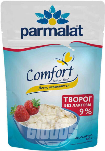 Творог рассыпчатый Parmalat Comfort без лактозы 9%, 260 г