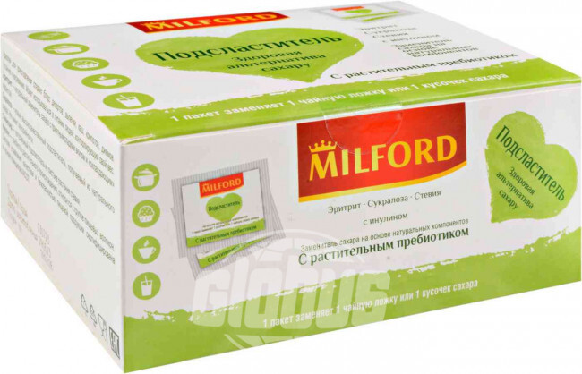 Подсластитель Milford Эритрит-сукралоза-стевия с инулином, 50 шт. × 1 г