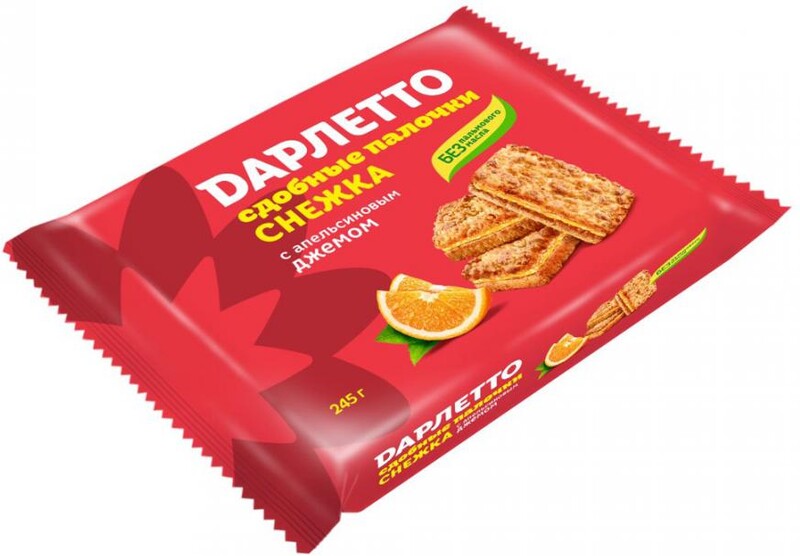Палочки Дарлетто сдобные снежка с апельсиновым джемом 245 г