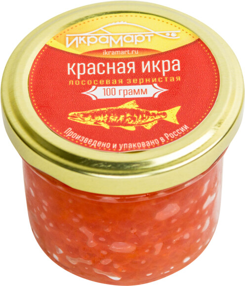 Икра красная лососевая, «Икрамарт», 100 грамм