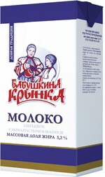 Молоко Бабушкина крынка питьевое ультрапастеризованное без крышки 3,2% 1 л., тетра-пак
