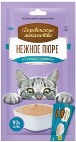 Лакомство для кошек «Деревенские лакомства» пюре из тунца, 40 г