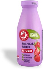 Напиток молочный АШАН Красная птица Клубника БЗМЖ, 300 мл