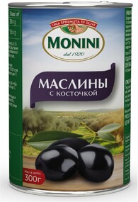 Маслины Monini с косточкой, 300 г