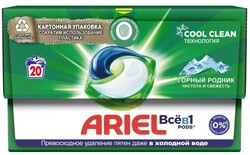 Капсулы для стирки Ariel Все в 1 Pods Горный родник, 20 шт