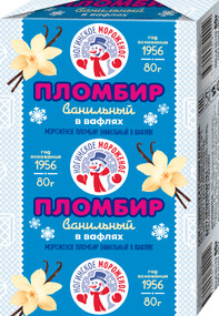 Брикет мор. пломбир ванильный классический 80 гр.*30 Ногинское мороженое