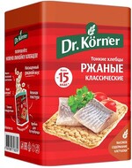 Хлебцы хрустящие Dr.Korner Ржаные  классические, 100 гр., флоу-пак