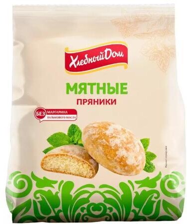 Пряники Хлебный Дом  Мятные, 300 гр., флоу-пак
