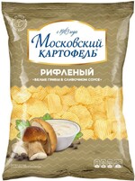 Чипсы Московский картофель рифленые белые грибы, 120 гр., флоу-пак
