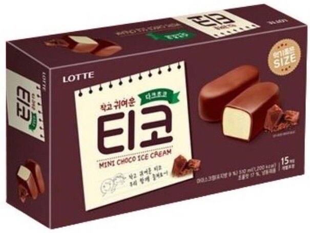 Мороженое-конфеты Lotte Тико темный шоколад 510 мл., картон