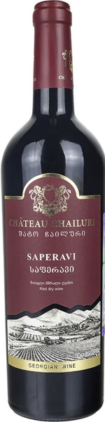 Вино красное сухое «Chateau Chailuri Saperavi», 0.75 л