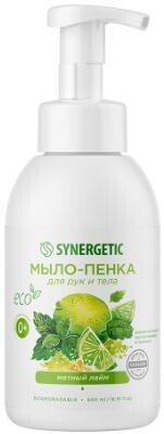 Мыло-пенка для рук и тела Synergetic Мятный лайм 500 мл., ПЭТ