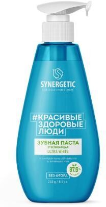 Паста зубная Synergetic Ultra White отбеливающая 240 гр., ПЭТ