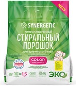 Порошок стиральный Synergetic Color для цветного белья гипоаллергенный 1,5 кг., флоу-пак