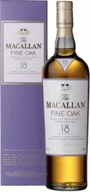 Виски шотландский «Macallan Fine Oak 18 Years Old» в подарочной упаковке, 0.7 л