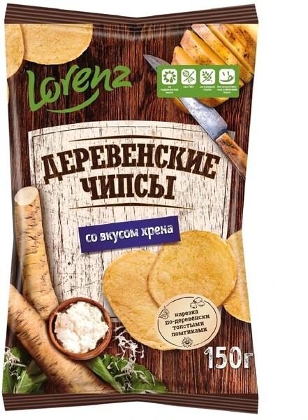 Чипсы Лоренц Деревенские 150г со вкусом хрена