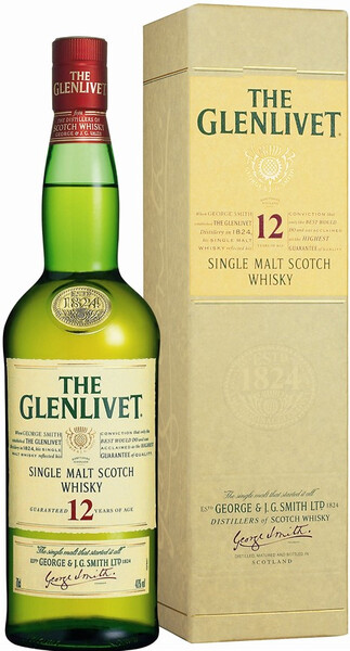 Виски The Glenlivet 12 years в подарочной упаковке, 0.7 л