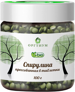Спирулина, таблетки Оргтиум, 100 г