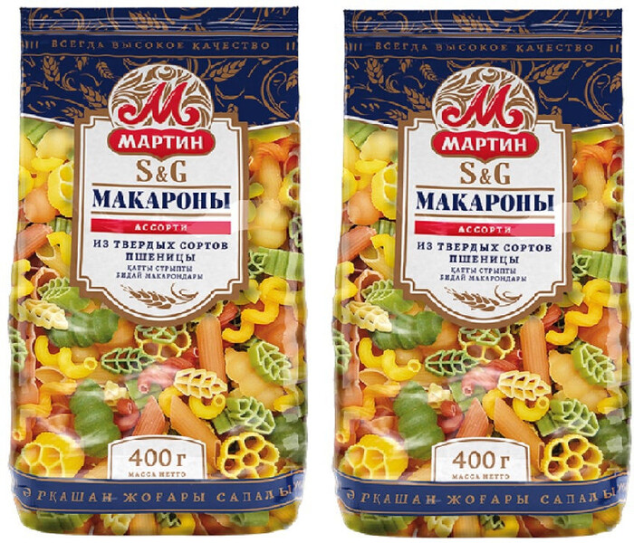 Макароны цветные 