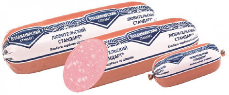 Колбаса вареная Любительский стандарт со шпиком 500 гр Владимирский стандарт