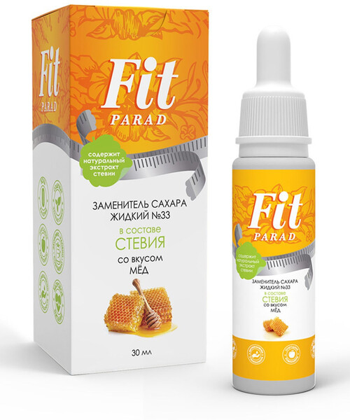 Сахарозаменитель ФитПарад №33 со вкусом Мёда флакон 30 мл.